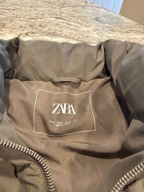 Zara Olive Green Puffer Jacket